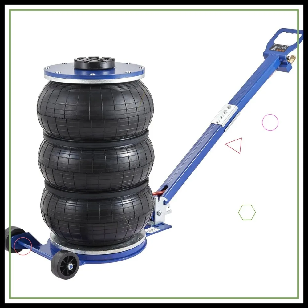

5 Ton Triple Bag Air Jack, 11000 lbs Capacity, Lifts to 18.5 Inch in 3-5 Seconds with Adjustable Handle for Car Repair