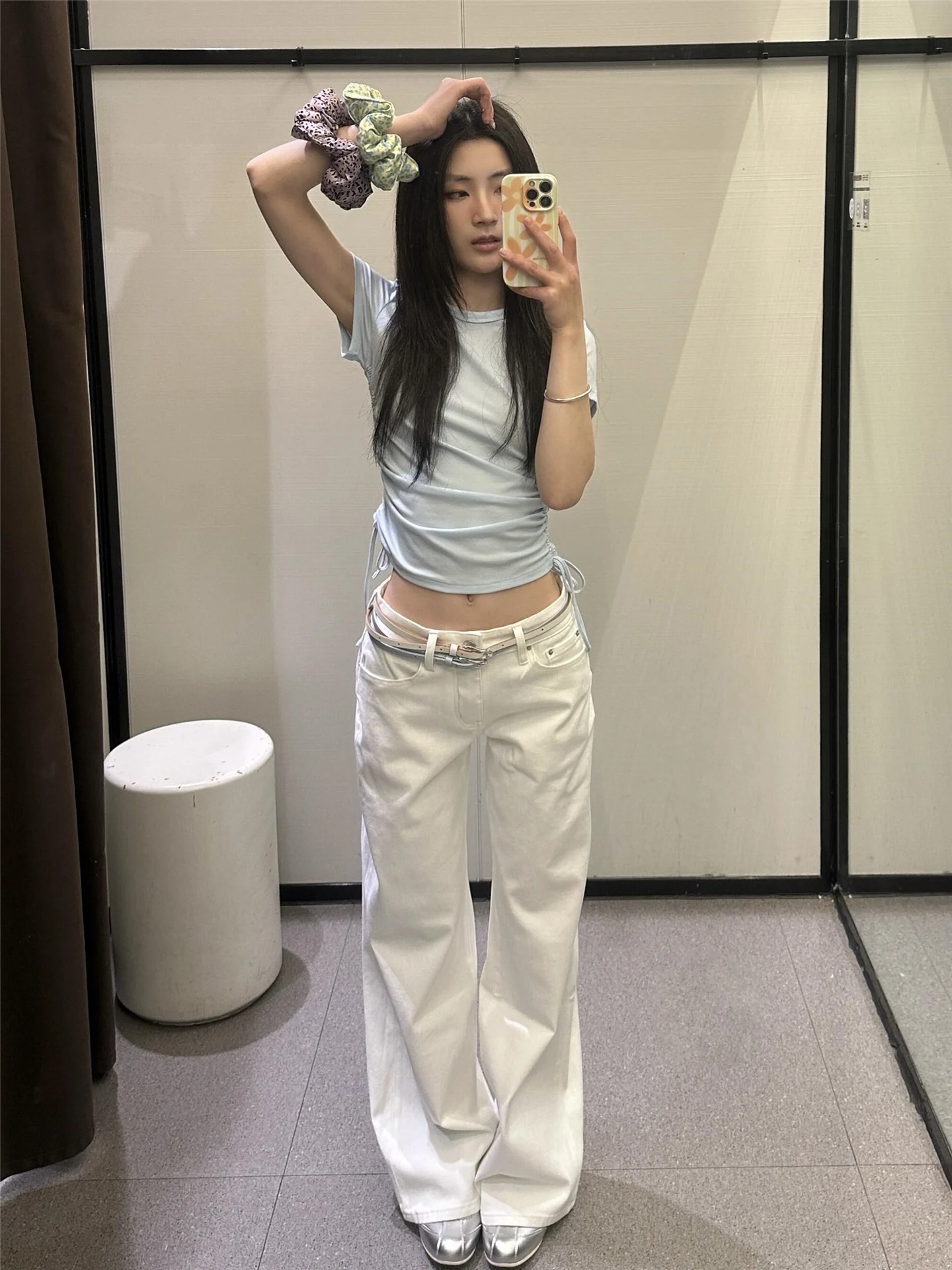 

American Style Vintage Low Waist Wide Leg Casual Jeans Women's Spring Summer Loose Slimming Straight Cotton Denim Pants