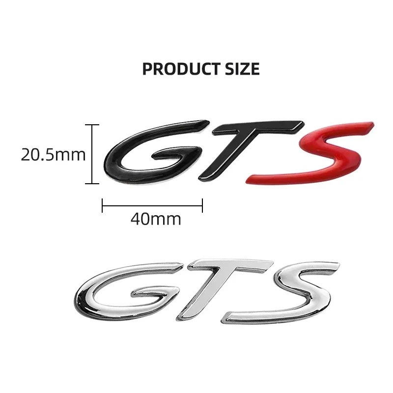 1pcs 3D Metal GTS logo car Fender emblem Side rear Trunk tail Badge sticker styling Auto accessories