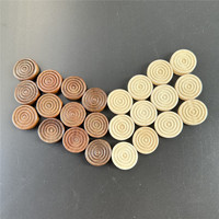 24 Pcs1 Set Of 2.5cm/0.98inch Round Wooden Checkers Round International Checkers Pieces For Board Game Backgammon Accessories