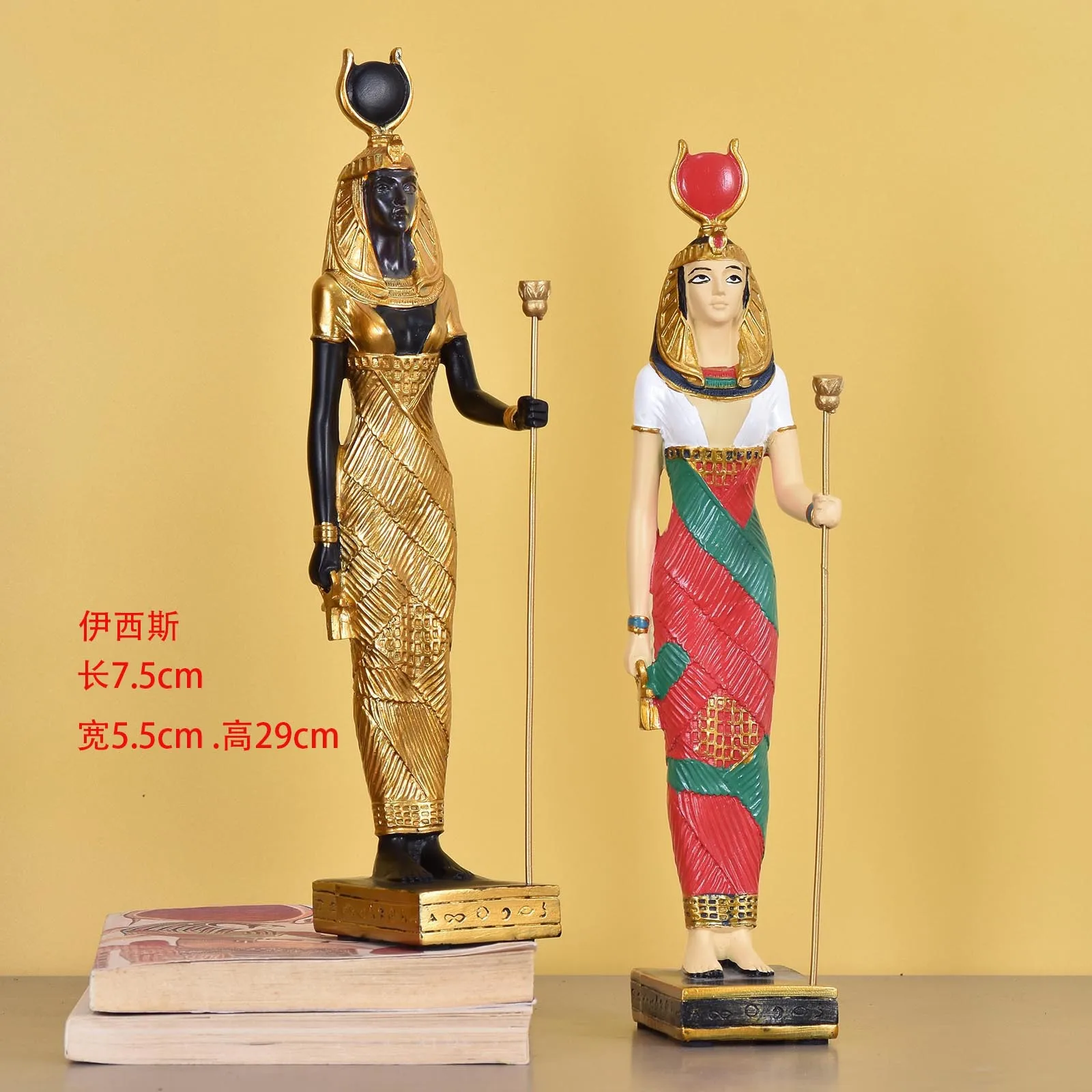 Egyptian Pharaoh Gold Mask Resin Carving Crafts Isis Goddess Pet Graveyard Patron Saint Home Entrance