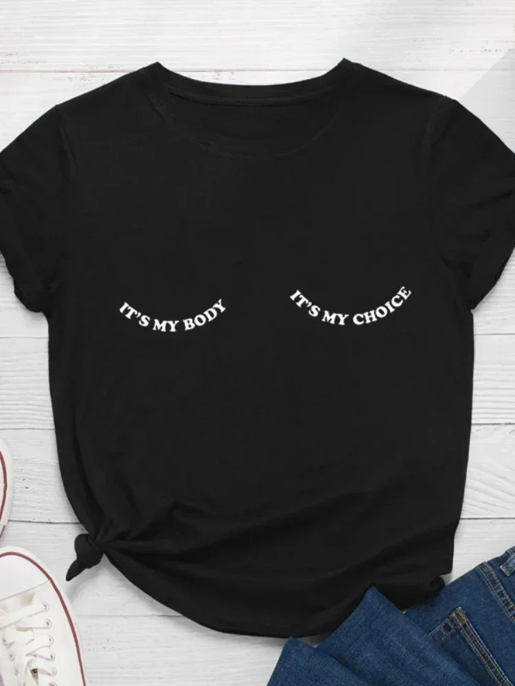 انها اختياري إلكتروني طباعة المرأة تي شيرت Crewneck قصيرة الأكمام س الرقبة المرأة التي شيرت السيدات تي شيرت بلايز ملابس حريمي #1