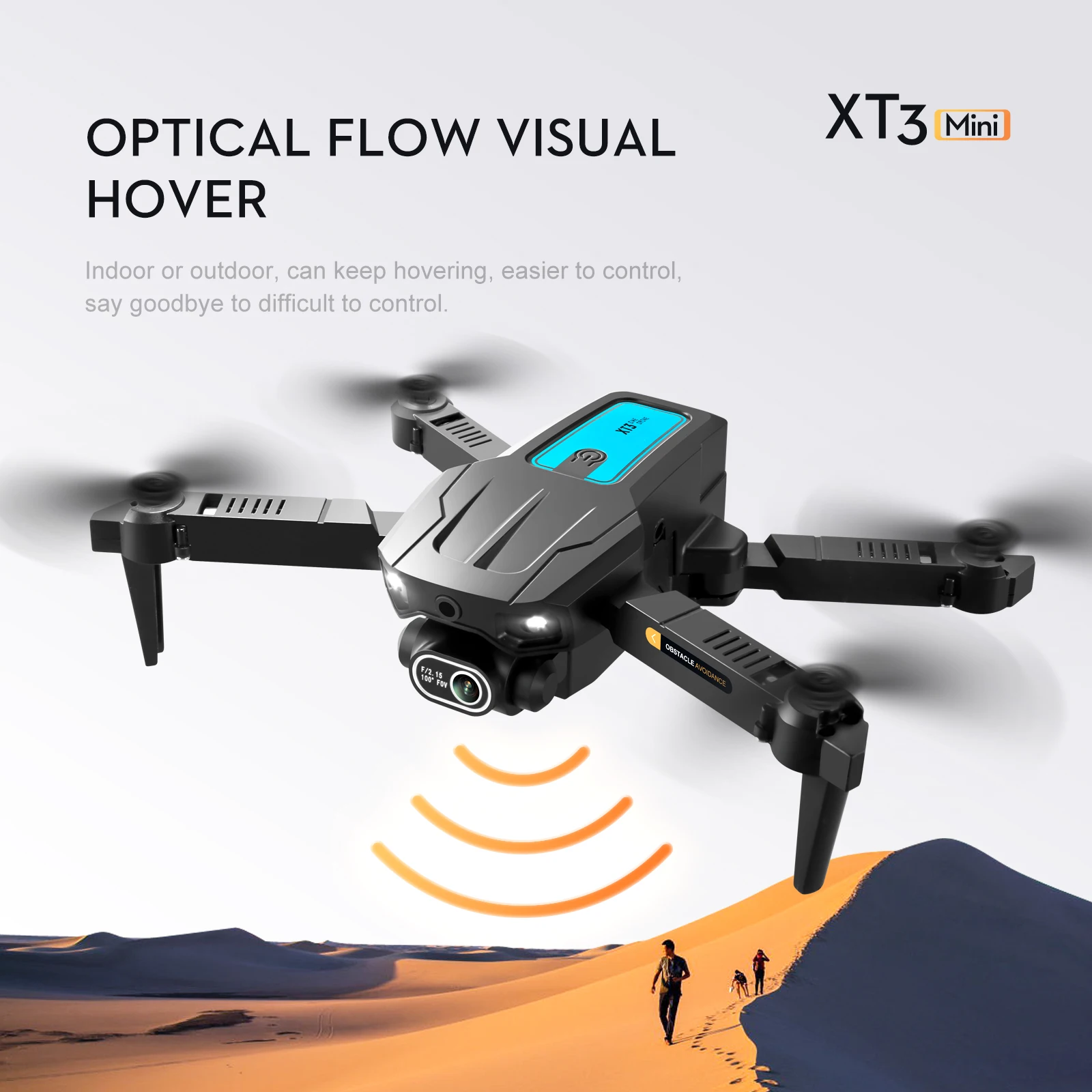 Xt3 fácil voar mini vr wifi fpv drone 4k fluxo óptico evitar obstáculos dobrável quadcopter com câmera dupla rc helicópteros brinquedos