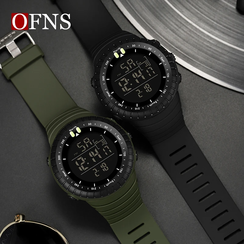 OFNS Top Men\'s Electronic Watches Outdoor Sport Military Digital Watch 50M Waterproof Wristwatch For Men Clock Relogio Masculino