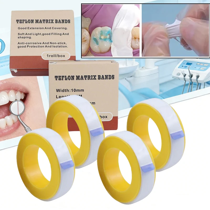 5Roll Dental Teflon Matrix Bands White Strips Tear-Resistant Retainer Restorative Filling Instrument