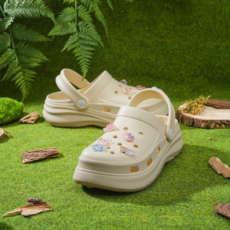 

Summer New Ladies Height Increasing Clogs, Soft Breathable Non Slip Beach Casual Mule Slippers for Daily Outdoor Vacation
