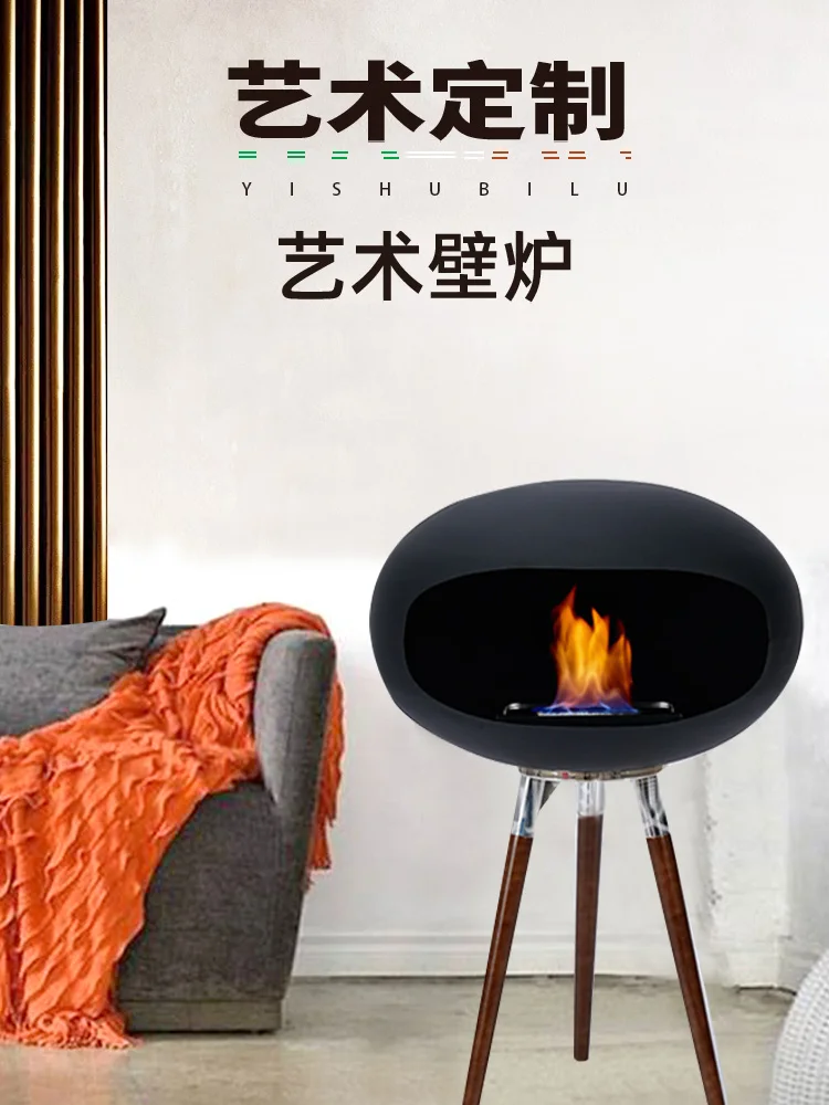 Flame alcohol fireplace, real fire villa, homestay decoration, home living room heating heater, modern designer decoration