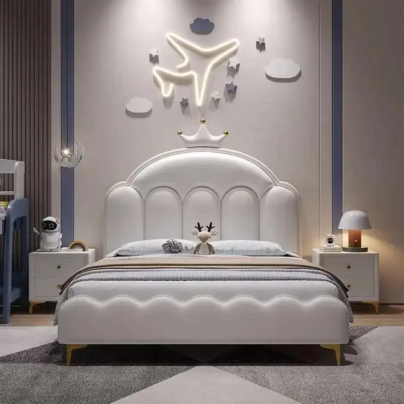 

High End Children Double Bed Designer Storage Wooden Nature Simple Double Bed Modern Luxury Cama De Dormitorio Bedroom Furniture