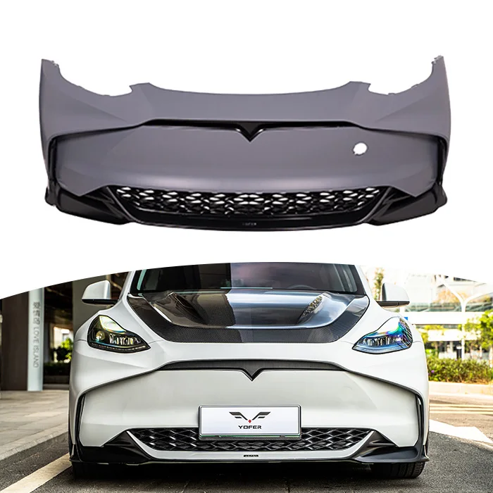 

Unpainted Front Bumper Cover for Tesla Model Y Primer Exterior Modified Replacement Body Parts