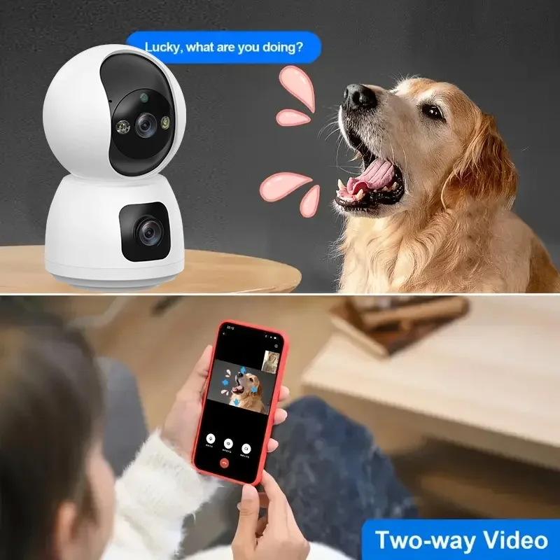 Pet Monitoring Camera with Pan Tilt Rotation, Wi-Fi Plug-in Design, Motion Tracking, Night Vision for Remote Viewing, 1-2Pcs