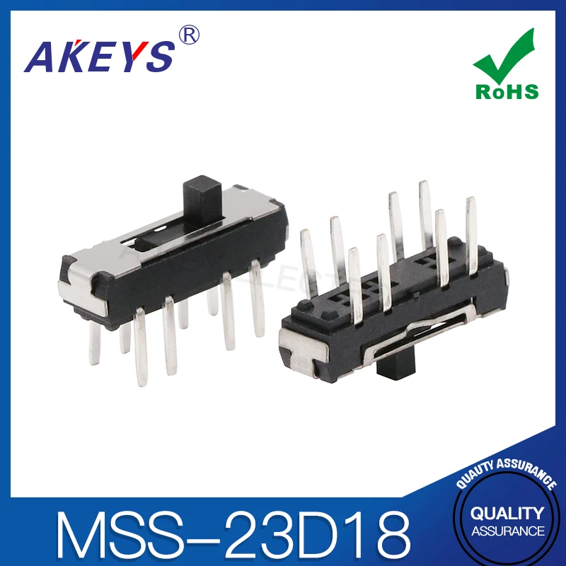 20PCS MSS-23D18 (2P3T) 8-foot vertical plug-in 3 mini-small-dial direct-plug sliding switch toys