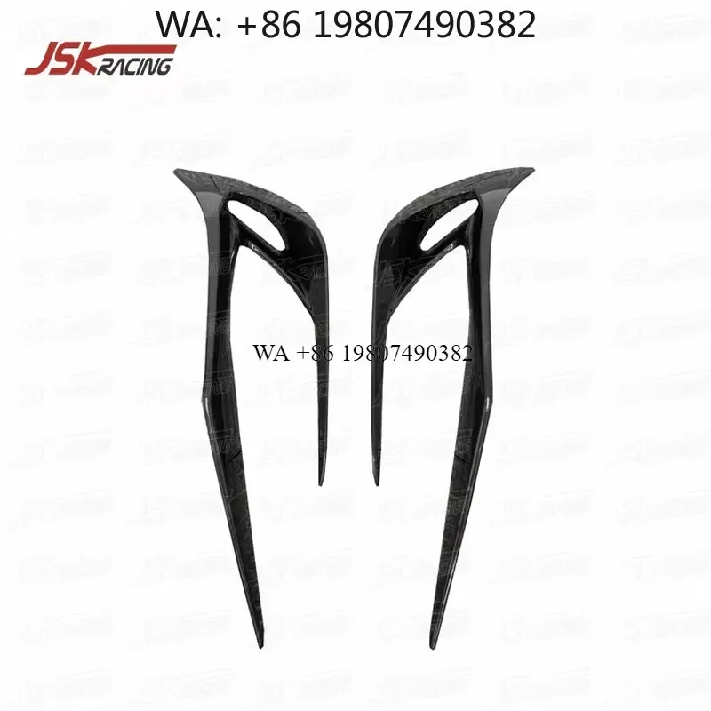 Wmwmnu Dry Carbon Fiber Front Bumper Canards Decorations for 296 GTB 2022 2023 Car Body Kit Accessories Styling Parts