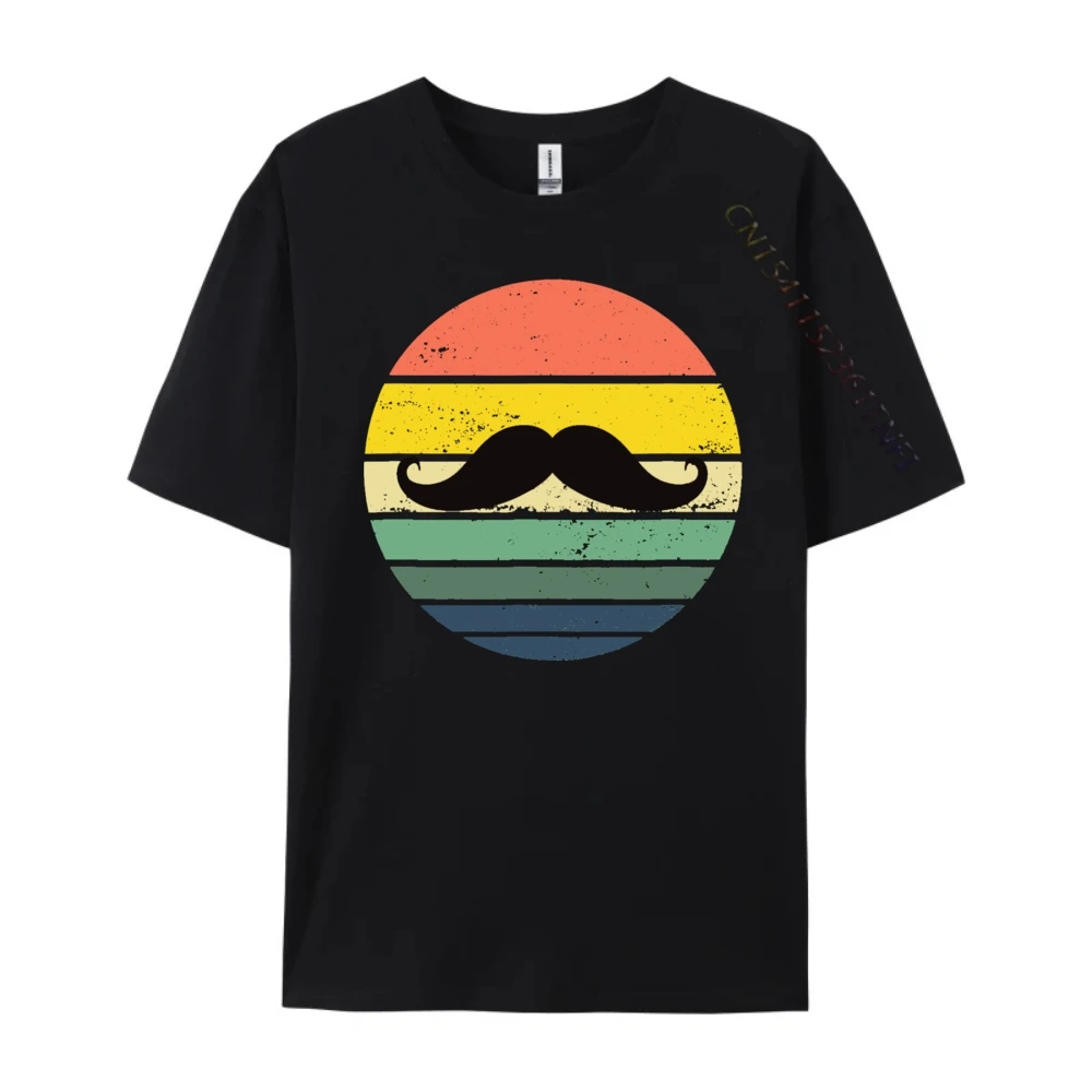 Funny Sunset Mustache Grey Shirt Graphic Tee Man Men's Clothing Deals Valentine's Day Gift T-Shirts Men