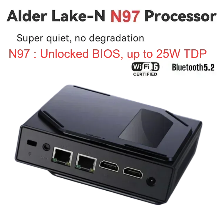 SZBOX S1 intel N97 MINI PC Up to 3.6GHz WIFI6 BT5.2 Windows 11 Pro DDR4 3200MHz 16GB 512GB Desk Gaming Computer vs N100 MINI PC