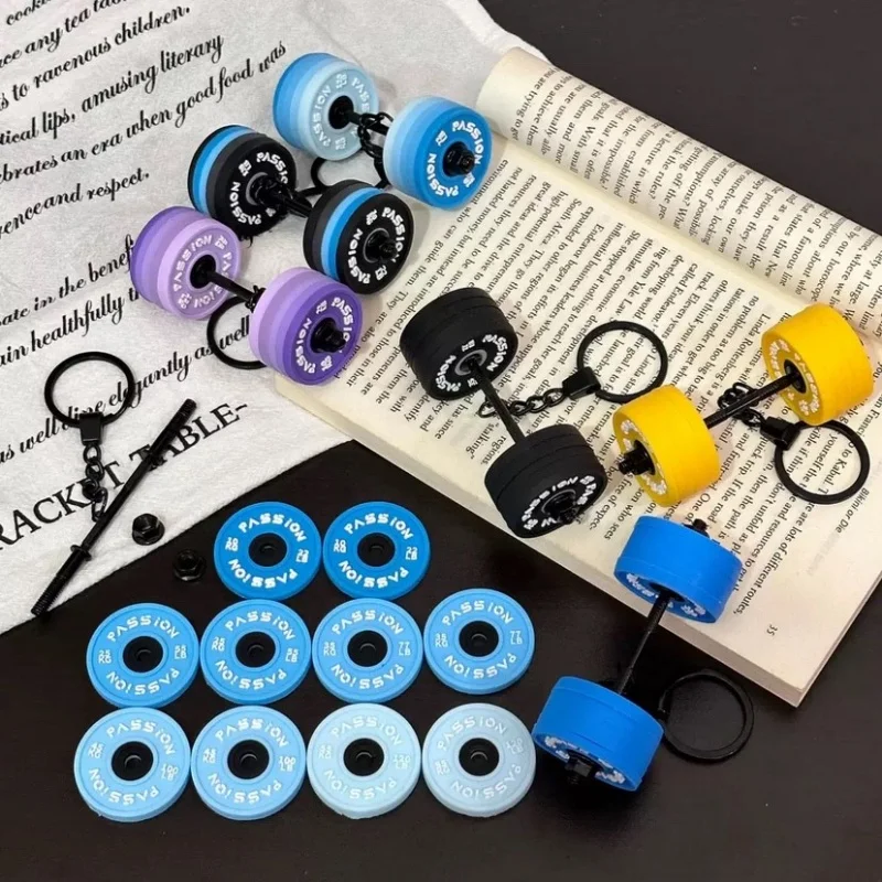 Fitness Keychain Gym Barbell Keychain Weightlifting Keyring Silicone Motivational Weightlifting Gifts,Gifts for Personal Trainer - náhled 2
