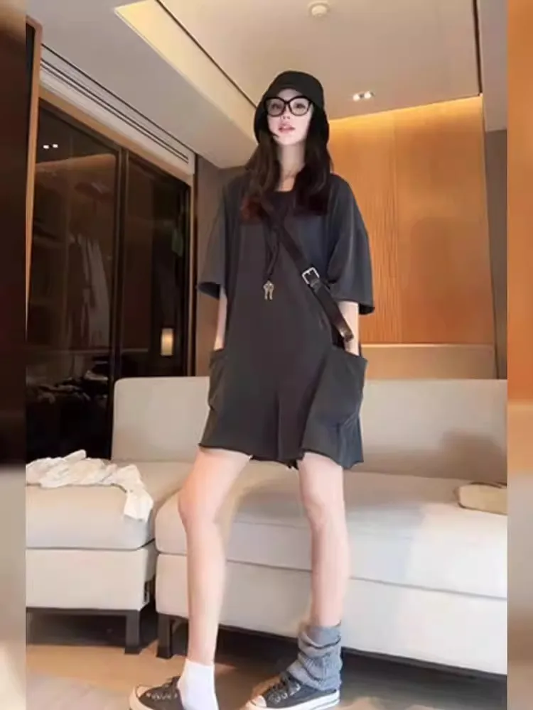 

American Sle Hot Girl Casual Loose Jumpsuit Women's Faion Summer 2025 New Unique Super Beautiful Wide Leg orts