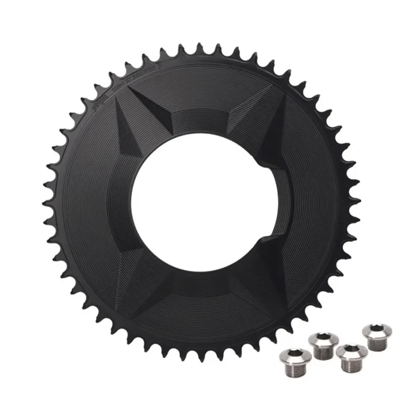 PASS QUEST 3mm Offset X110BCD 4 Bolt Chainring 1x Aero Road Bike Sprocket for SHIMANO R2000/R3000/4700/5800/6800/R9000 Crank