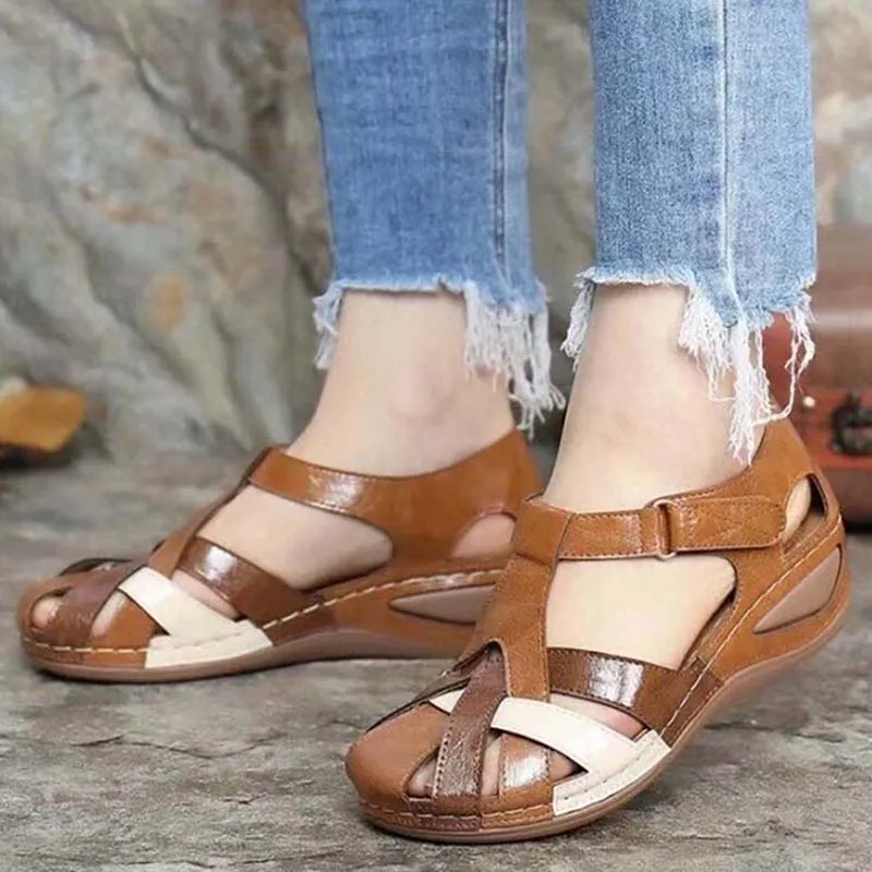 Open Toe Women Summer Fashion Retro Plus Size Shoes For Women Wedges Classics Buckle Sandals Women Zapatos De Mujer Footwear