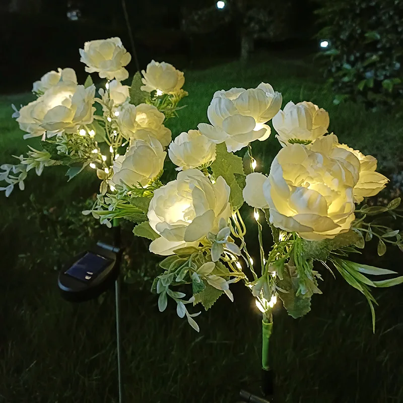 

7 Heads Solar LED Peony Lamp Garden Lawn Flower Lamp Outdoor IP65 Waterproof Landscape Lamp Garden Decoration Solar Lights