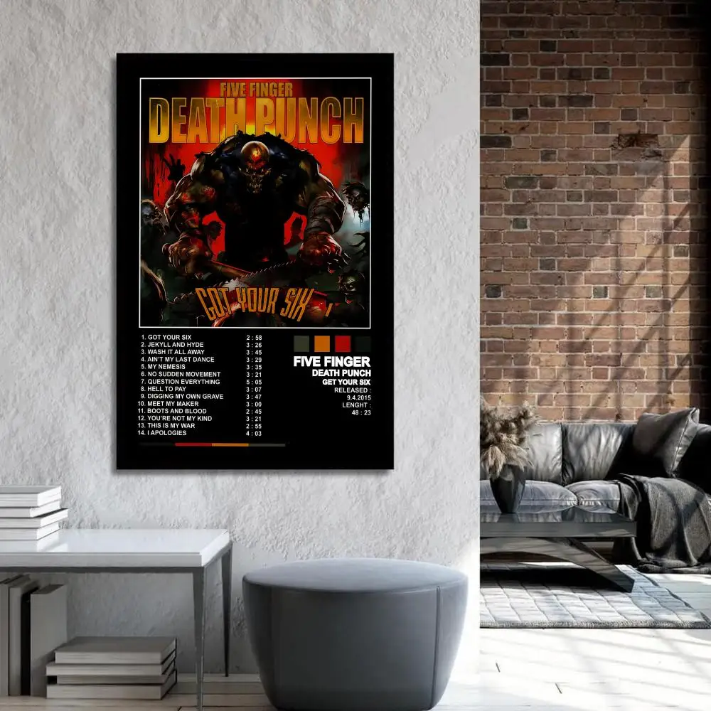 الموسيقى خمسة F-الأصابع D-الموت لكمة ملصق جدار الفن لزجة لغرفة المعيشة غرفة نوم مكتب المدخل بار ديكور المنزل هدية فكرة