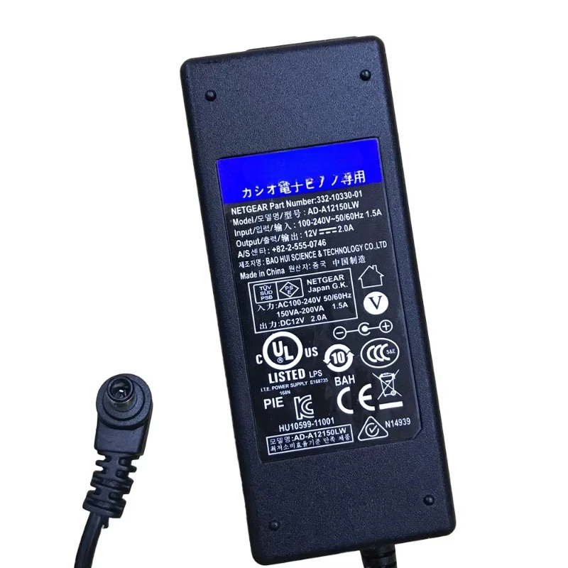 محول أصلي لمحول طاقة الجهاز الإلكتروني كاسيو AD-A12150LW AD_A12150LW A12150LW 332-10330-01 + 82-2-555-0746