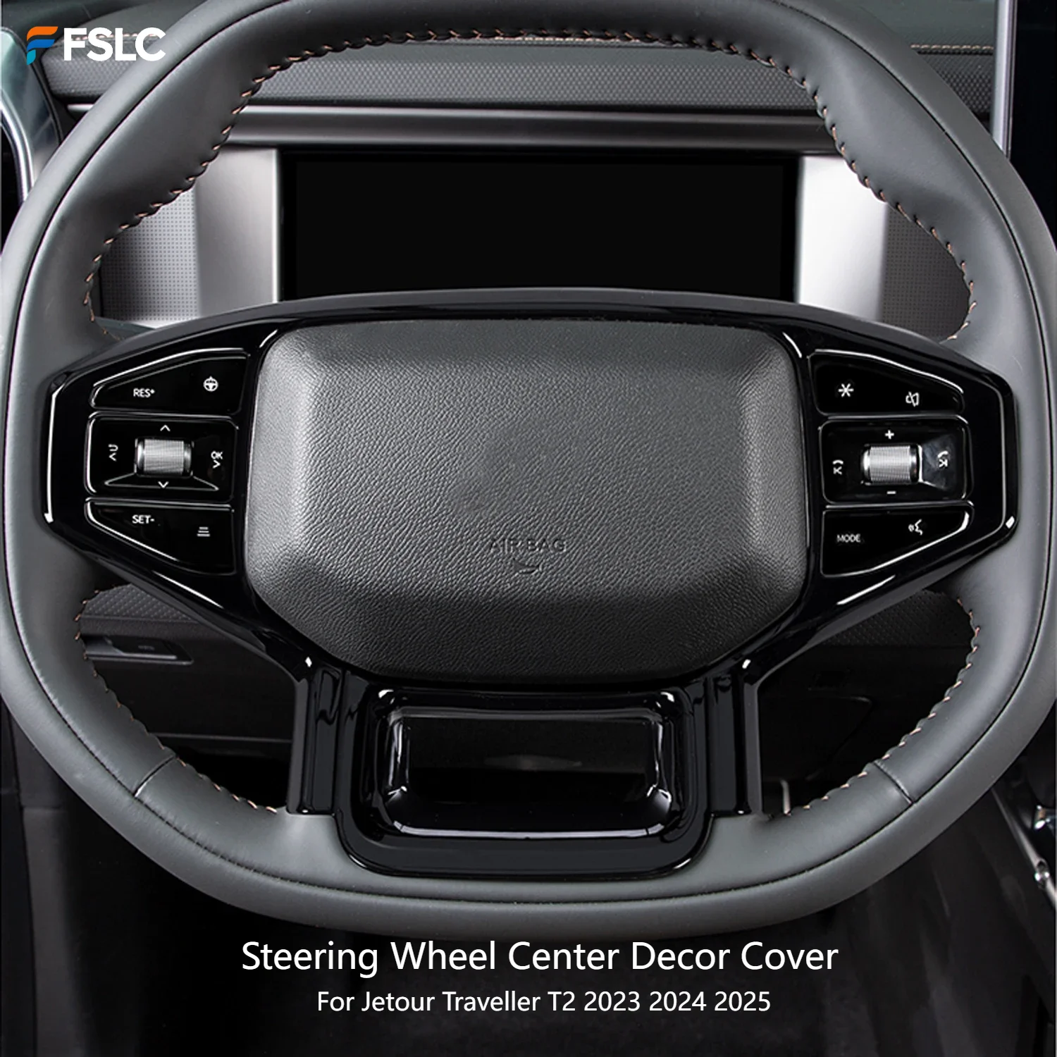 

⭐Genuine⭐ For Jetour Traveller T2 2023 2024 2025 Accessories ABS Plastic Steering Wheel Center Decor Cover 1pc Interior Sticker