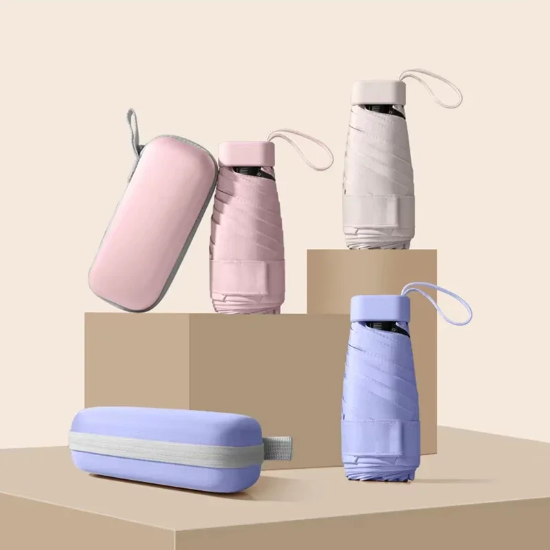 مظلة Xiaomi Ultra Mini مع طلاء أسود، جيب محمول مدمج، مطر الشمس، استخدام مزدوج، مظلة سفر خفيفة الوزن للنساء والرجال