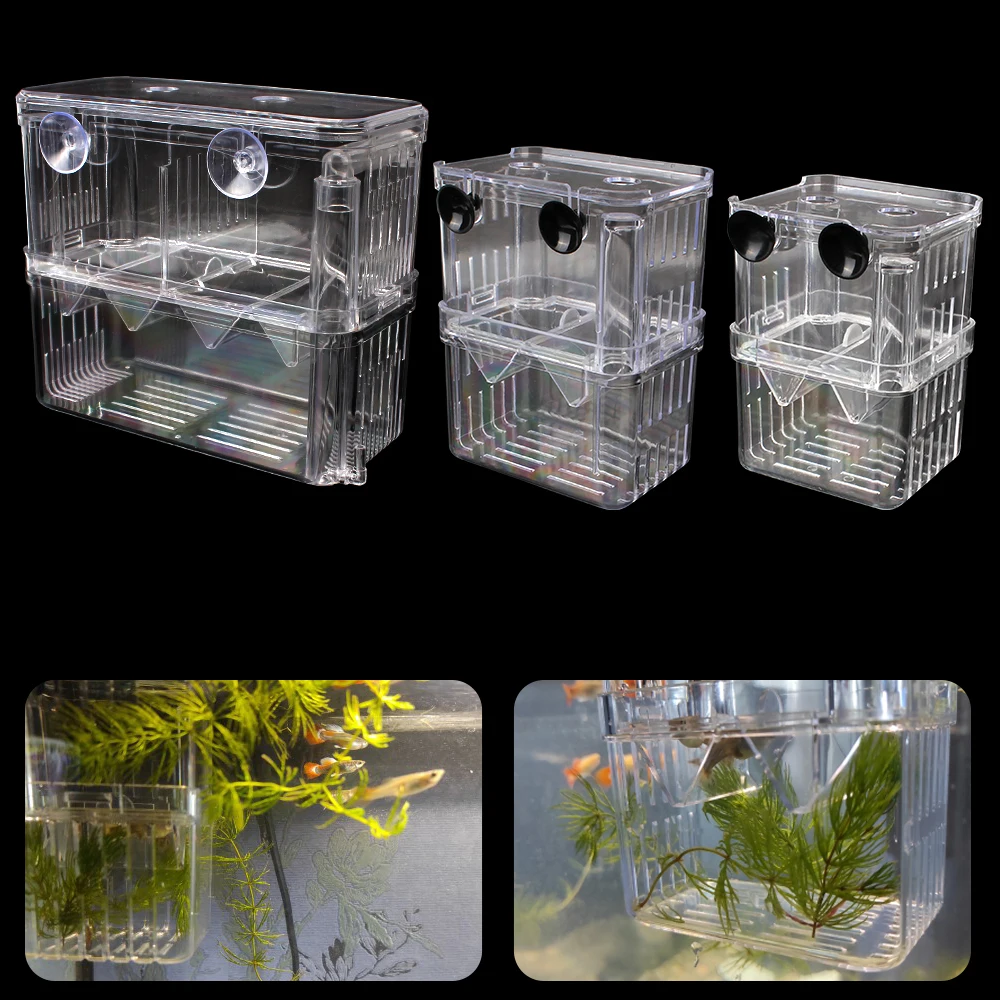 Fish Tank Breeding Double-Deck Breeder Transparent Isolation Box Incubator Holder Aquarium Hatching Acrylic Aquarium Hatchery