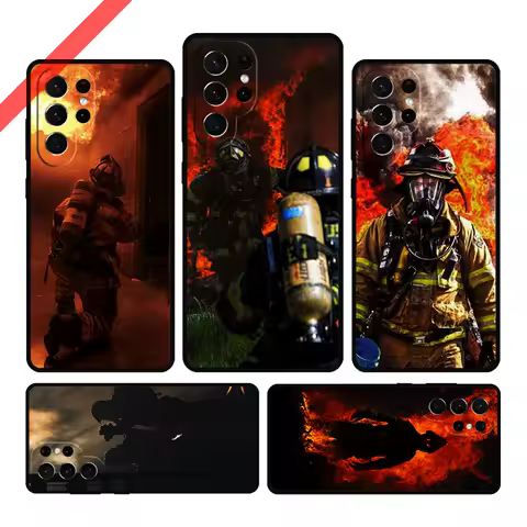 Firefighter Fire Department Fireman Rescue Phone Case For Samsung Galaxy S20 FE S21 S10 S23 Plus S24 S22 Ultra Note20 S9 Cover