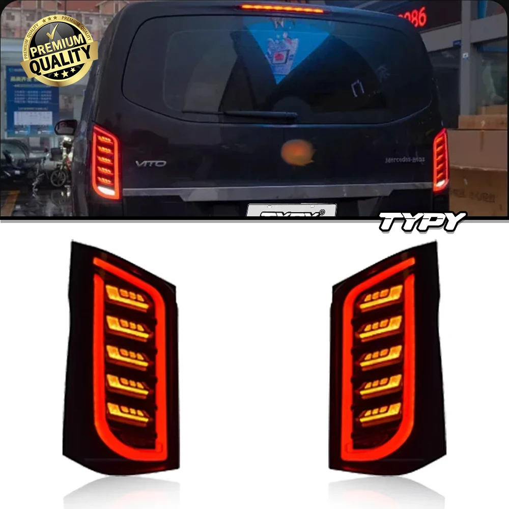 

TYPY автомобиль для Benz Vito W447 задние фонари 2016-2021, обновление, модифицированное для нового DRL, динамический указатель поворота, светодиодный задний фонарь, автоаксессуары