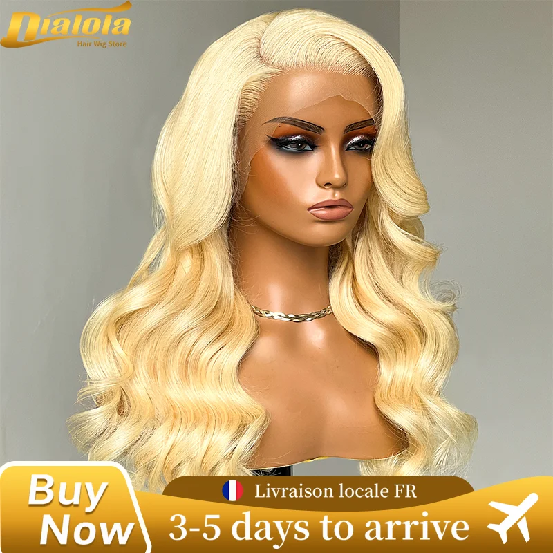 Peruka z ludzkich włosów, 30 cali, 13x4 13x6, z przodu z koronką HD, farbowana, blond 613, falowana, z koronką HD, dla kobiet, możliwość farbowania, gęstość