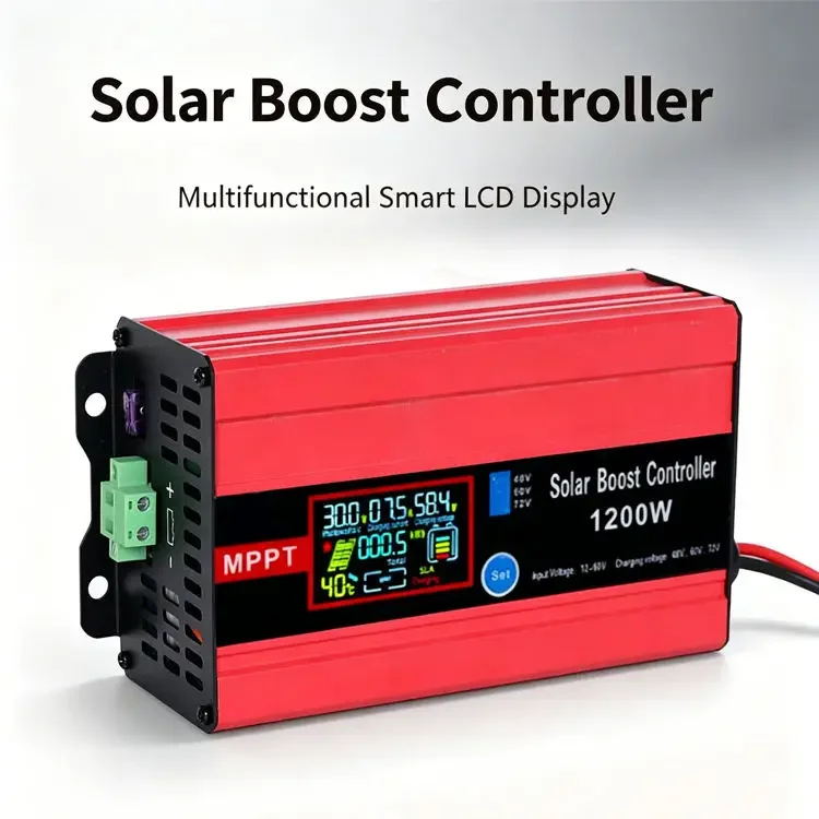 MPPT Solar Boost Charge Controller 600W/1200W Electric Vehicle Charge Controller Adjustable 48V 60V 72V Suitable for RV/Sola