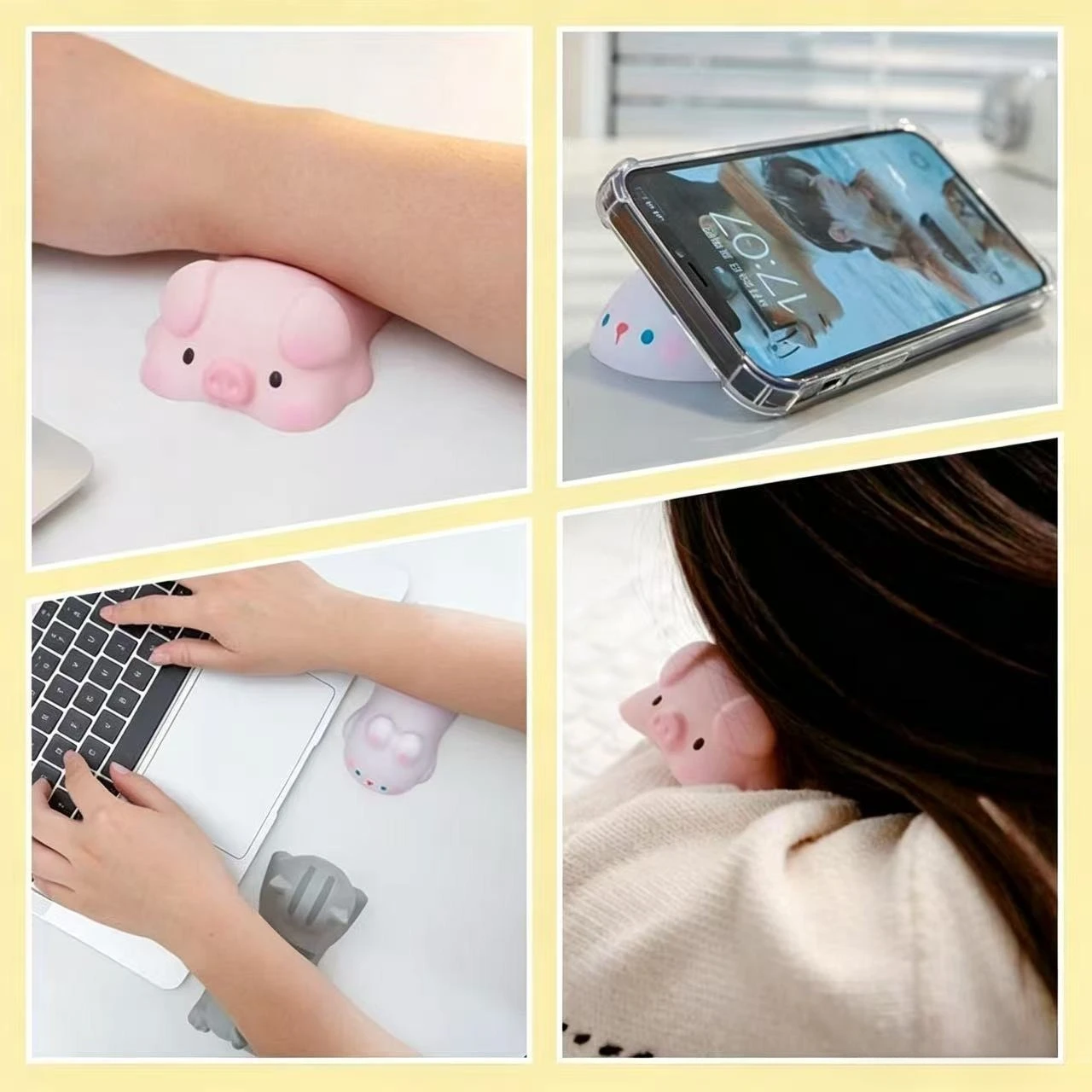 

Cute Mouse Pad Keyboard Wrist Rest Soft Squishy Toy Wrist Support Desk Cushion Office Decor Phone Holder Christmas Birthday Gift
