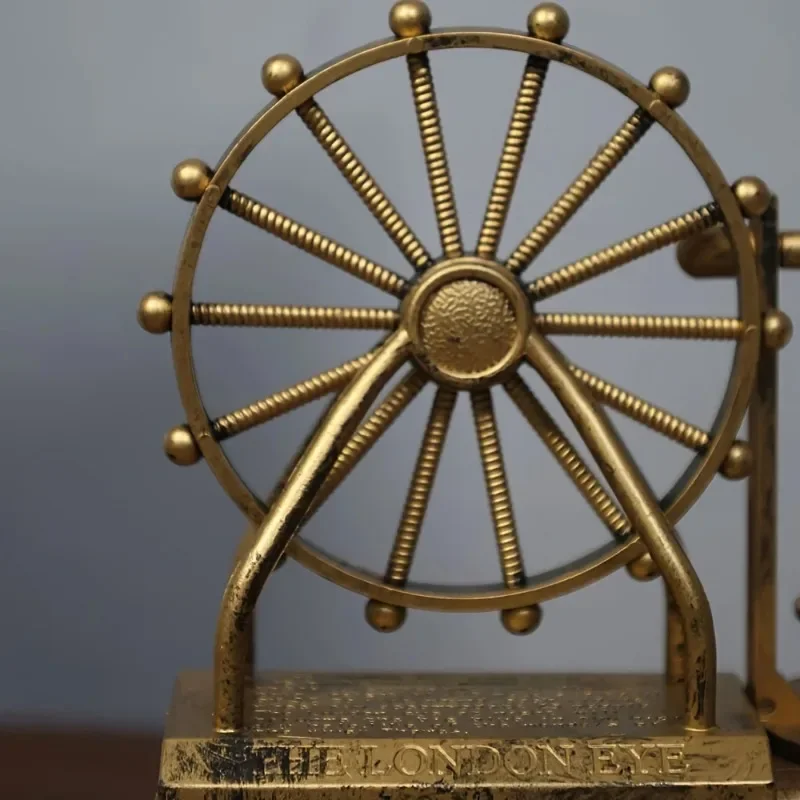 No Power Required Home Decor1PC Vintage Ferris Wheel Sand Timer Wooden Base Desk Ornament Craft Artwork