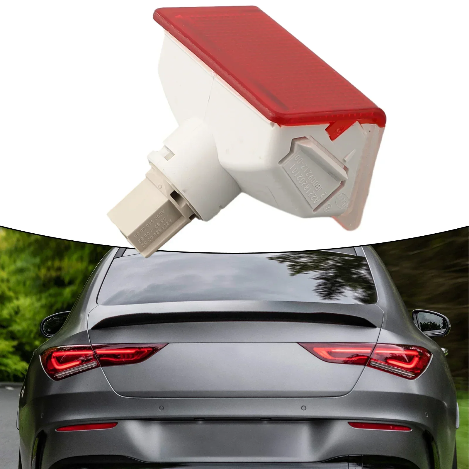 

1× Tailgate Interior License Trim Light Trunk Tailgate License Light For Mercedes A B C GLA GL ML Class A2218202101 Plastic Red