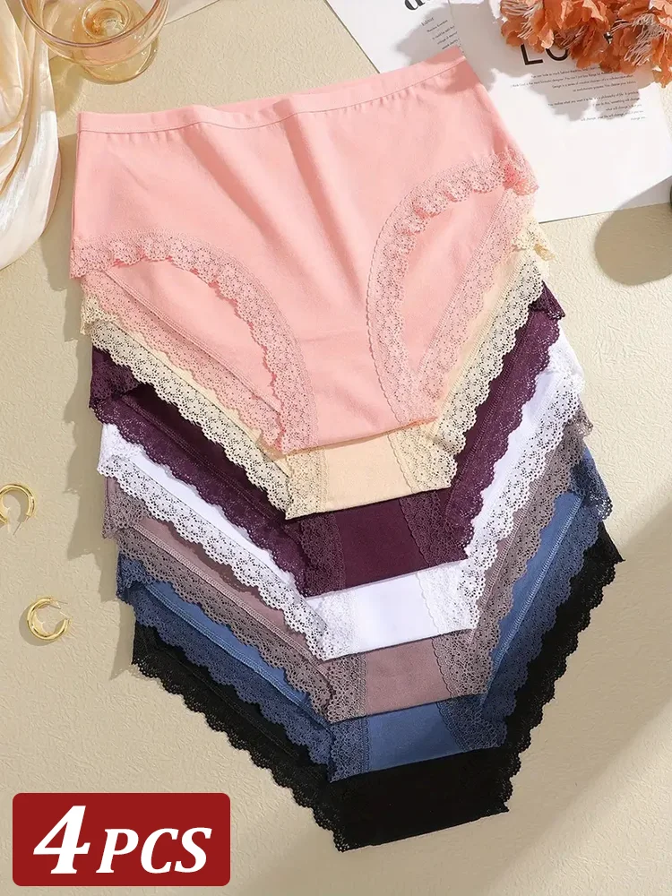 4 Teile/satz frauen Baumwolle Slip Nahtlose Höschen Frauen Einfarbig Atmungsaktive Unterwäsche Weiblichen Niedrigen Taille Weiche Dessous S-XXL