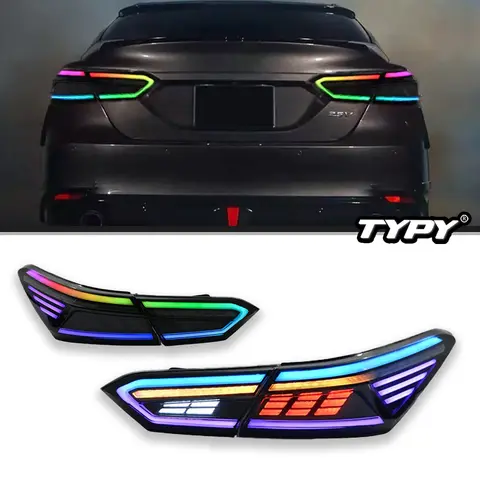 TYPY LED 미등 업그레이드 풀 테일 램프 자동차 액세서리, 도요타 캠리 RGB 2018-2023 다이나믹 방향 지시등, 신제품
