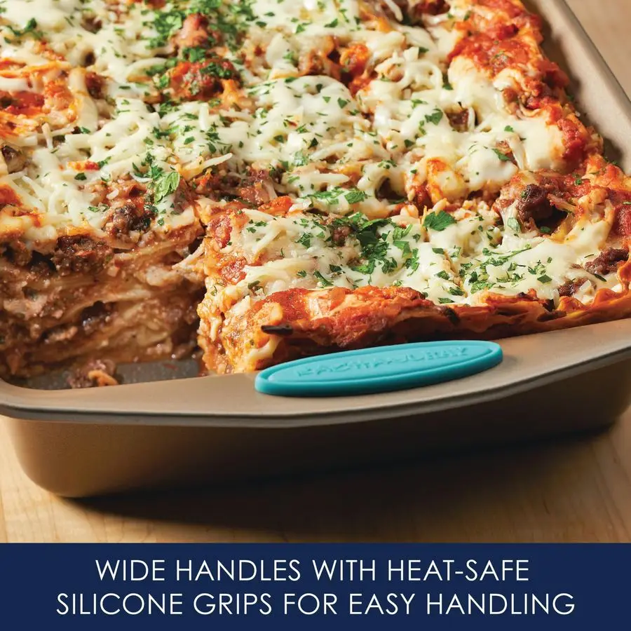 

Набор для выпечки Cucina: антипригарные формы для хлеба, печенья и кексов, 5 предметов, цвет латте-коричневый с ручками цвета агава-синий