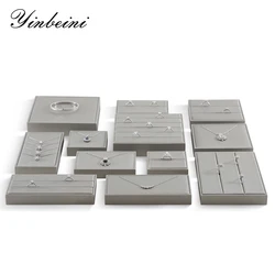 YinBeiNi Necklace Ring Bracelet Display Holder PU Leather Jewel Display Set Jewelry Accessories Storage Organizer P019