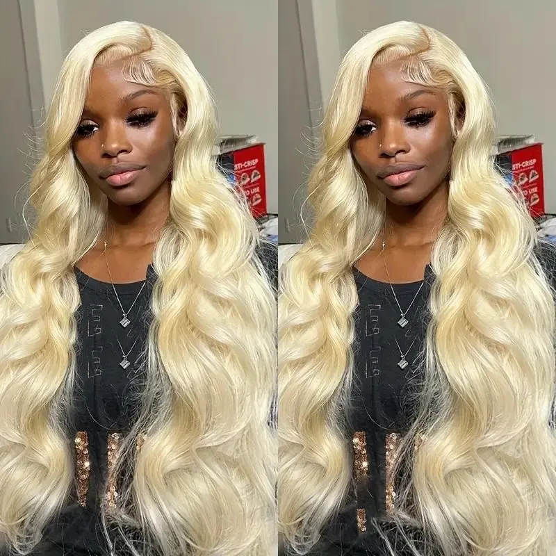 13X4 HD Lace Wig 13x6 Human Hair Frontal Blonde 613 Blonde Colored 22 38 Inch Body Waves Glue-Free Waves Wig 150 Density