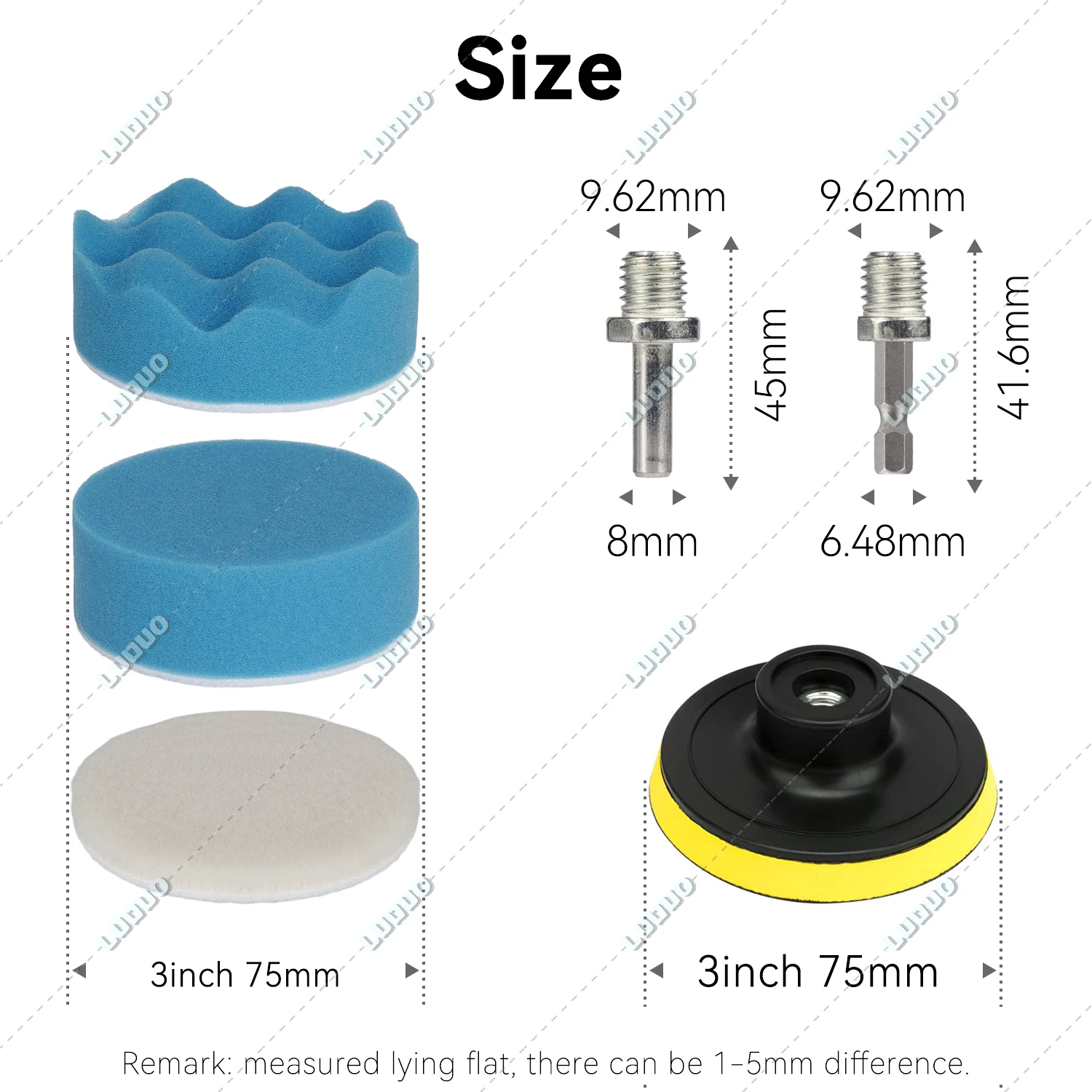 Car Detailing Polishing Disc Waxing Sponge Pad Kit M10 Drill Adapter Sanding Sandpaper For Polisher Headlight Restoration 3inch