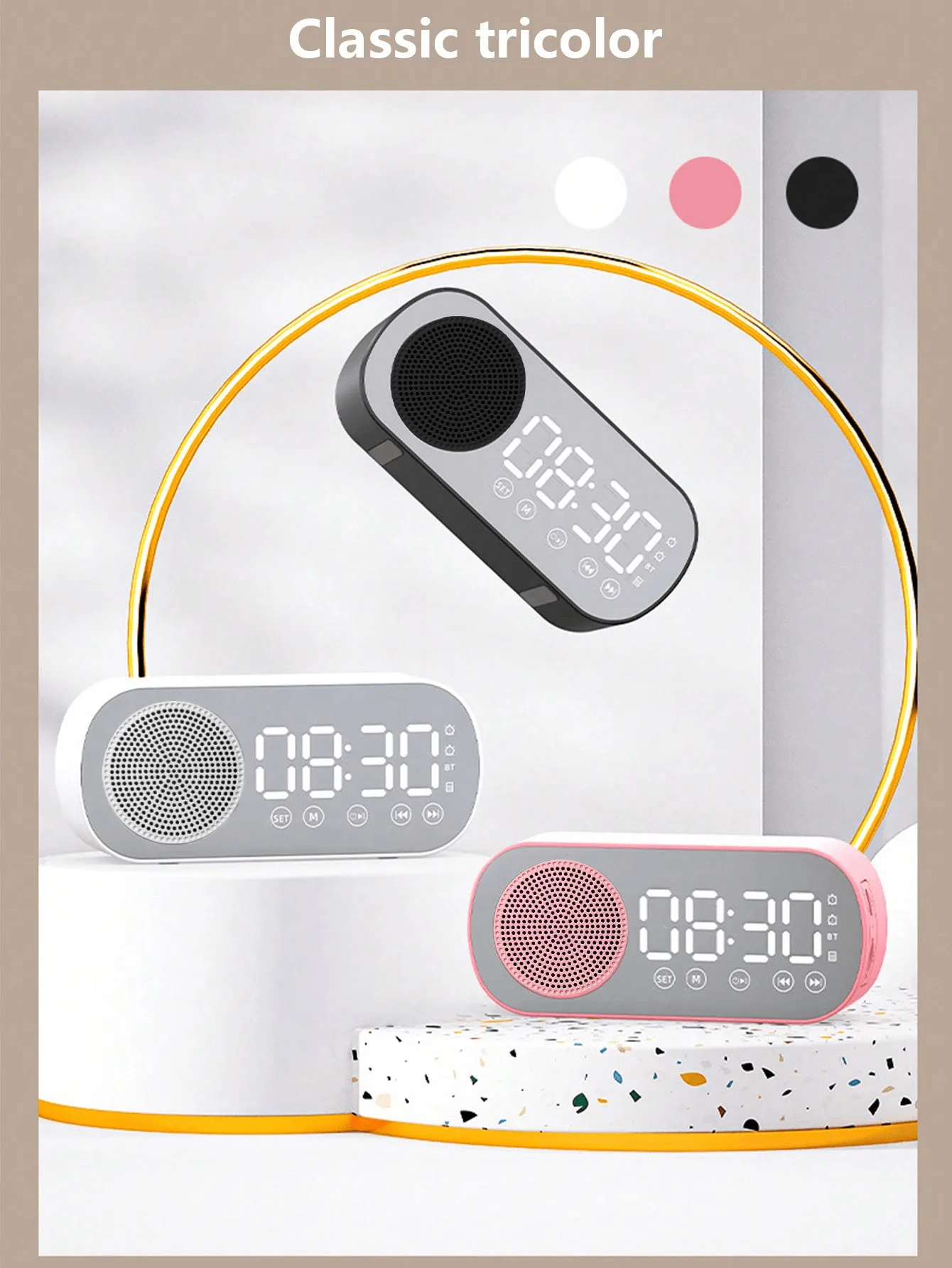 Wireless Bluetooth Speaker, Multi-functional Loud Subwoofer Clock, Mini AI Smart Alarm Clock Speaker image 4