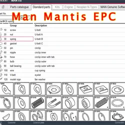 Man Mantis EPC Electronic Parts Catalogue for Man Mantis Truck Bus and Engine 2023.04