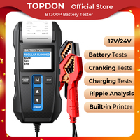 TOPDON BT300P 12V/24V Battery Tester with Printing  Digital Charging Cranking Test Tools Car Auto Analyzer Vehicle 8 Language