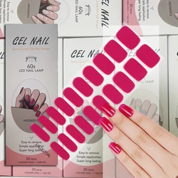 Solid Color Gel Strips for Nails Sliders Adhesive Waterproof Long Lasting Full Gel Nail Stcikers UV Lamp Need Press On Nails