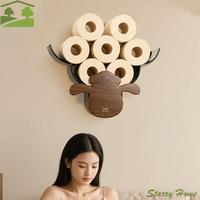 Plastic Sheep Toilet Roll Holder Holds 12 Rolls Wall Hanging Paper Towel Holder Space Saving Tissue Storage Rack Apartment