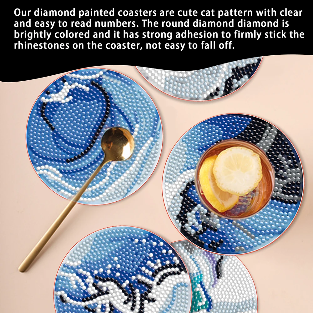 الماس اللوحة كوستر مجموعة ، ماندالا الوقايات ، DIY بها بنفسك الماس الفن الحرف لوازم للمبتدئين ، غرفة الطعام ديكور ، 6 قطعة