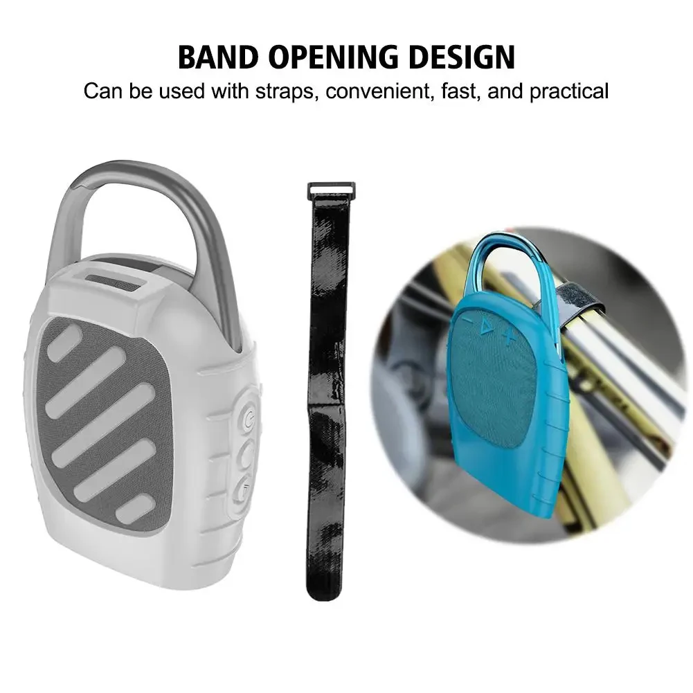 Silicone Cover Case Protective Carrying Case Shockproof Speaker Carrying Stand Up Cover Pouch Dustproof Anti-Drop for JBL Clip 5