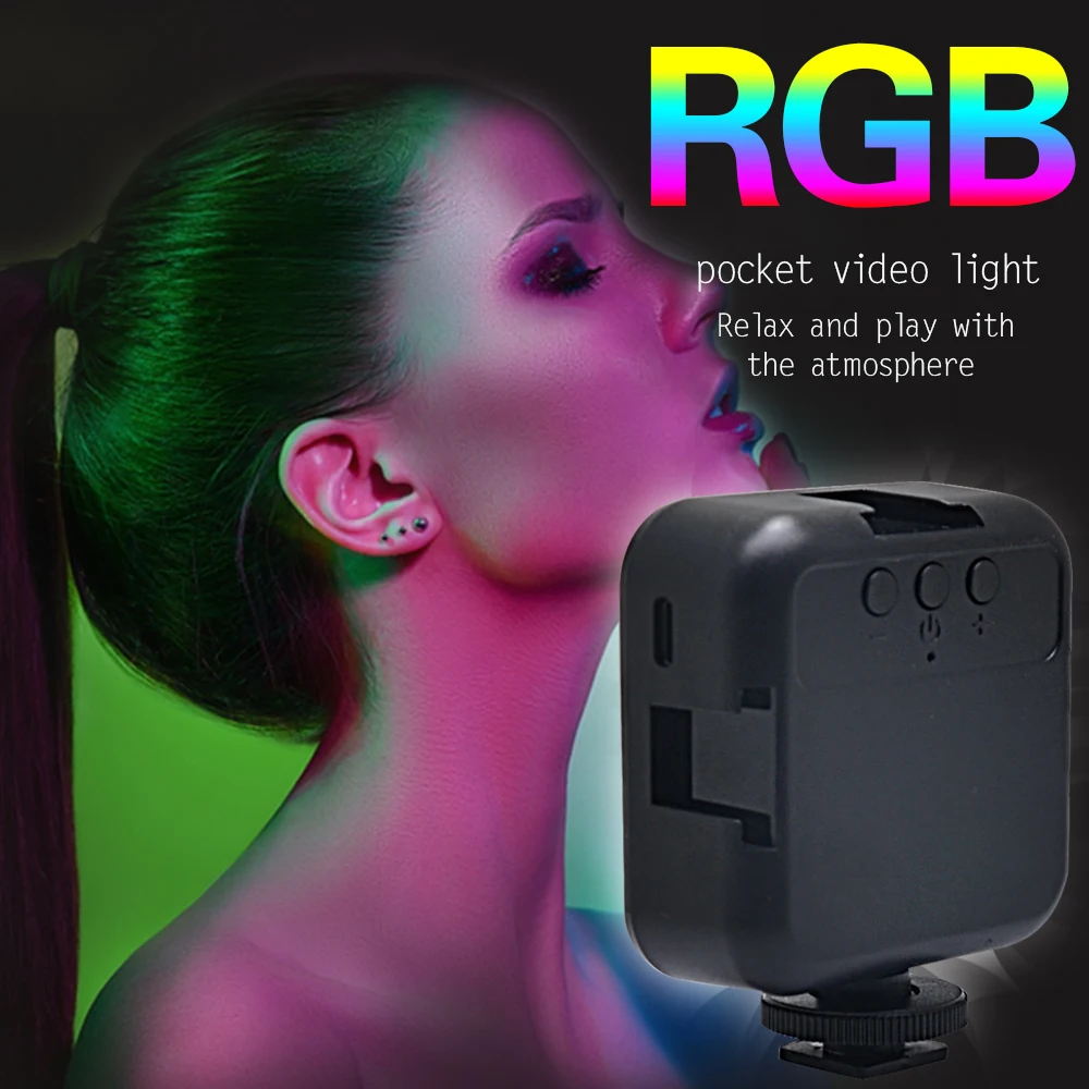 Mcoplus мини RGB видеосъемка с регулируемой яркостью фотокамера Женская батарея 2000 мАч CRI95 + для видеосъемки, фотографии, видеоконференции