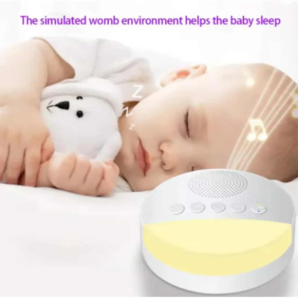 

Máquina de ruído branco para crianças, Sleep Sound Player, temporizador de luz noturna, USB recarregável, desligamento